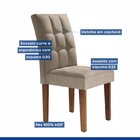 Kit 4 Cadeiras Estofadas Hobby Espresso Móveis Chocolate/off