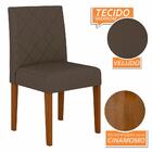Kit 4 Cadeiras Estofadas Hungria Cina/veludo Marrom - Móveis