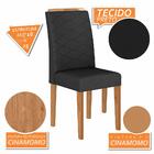 Kit 4 Cadeiras Estofadas Kansas Cinamom/suede Preto - Móveis
