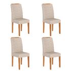 Kit 4 Cadeiras Estofadas Kansas Cinamomo/suede Bege - Móveis