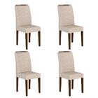 Kit 4 Cadeiras Estofadas Kansas Imbuia/suede Bege - Móveis Ar
