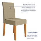 Kit 4 Cadeiras Estofadas Lisa E Pés Mdf Josi Freijó/bege