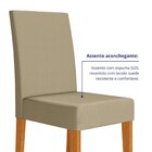 Kit 4 Cadeiras Estofadas Lisa E Pés Mdf Josi Freijó/bege