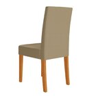 Kit 4 Cadeiras Estofadas Lisa E Pés Mdf Josi Freijó/bege