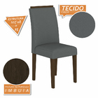 Kit 4 Cadeiras Estofadas Londres Imbuia/cinza - Moveis Arapon