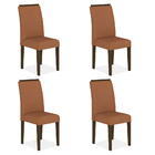 Kit 4 Cadeiras Estofadas Londres Imbuia/terracota - Moveis Ar