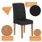 Kit 4 Cadeiras Estofadas Manila Cinamo/suede Preto - Móveis A