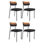 Kit 4 Cadeiras Estofadas Milli Corano/linho A14 Caramelo/graf