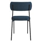 Kit 4 Cadeiras Estofadas Milli Corano/linho F02 Preto/azul -