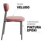 Kit 4 Cadeiras Estofadas Milli Veludo 402 F02 Rosa - Mpozenato