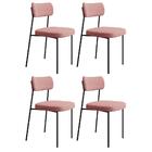 Kit 4 Cadeiras Estofadas Milli Veludo 402 F02 Rosa - Mpozenato
