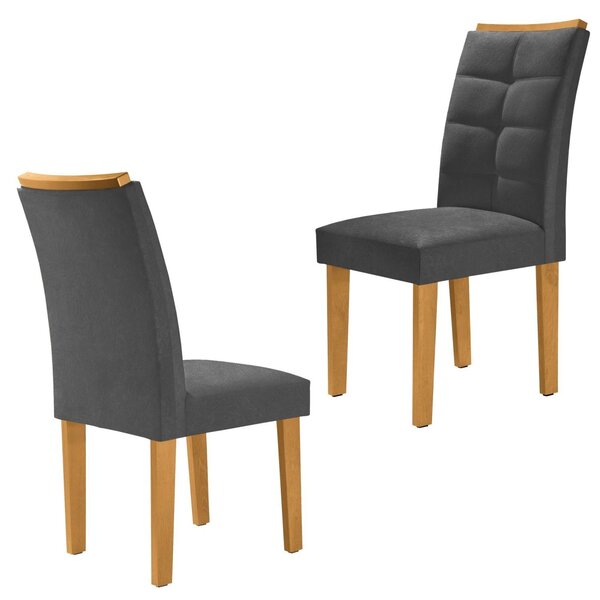 Kit 4 Cadeiras Estofadas Nápoles Espresso Móveis Cinamomo/off