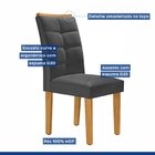 Kit 4 Cadeiras Estofadas Nápoles Espresso Móveis Cinamomo/off