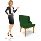 Kit 4 Cadeiras Estofadas Para Sala De Jantar Base Fixa De Mad