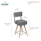 Kit 4 Cadeiras Estofadas Pés Madeira Maciça Suede Barcelona B