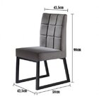 Kit 4 Cadeiras Estofadas Pés Metálicos Gênova Yescasa Grafite
