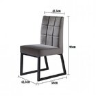 Kit 4 Cadeiras Estofadas Pés Metálicos Genova Yescasa Preto/v