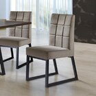 Kit 4 Cadeiras Estofadas Pés Metálicos Genova Yescasa Preto/v