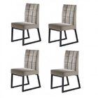 Kit 4 Cadeiras Estofadas Pés Metálicos Genova Yescasa Preto/v