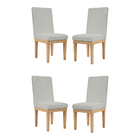 Kit 4 Cadeiras Estofadas Reforçadas Mesa De Jantar Linho Linh
