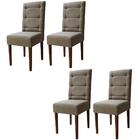 Kit 4 Cadeiras Estofadas Sala De Jantar Nina Veludo Bege