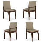 Kit 4 Cadeiras Estofadas Sucre Imbuia/veludo Bege - Móveis Ar