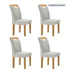 Kit 4 Cadeiras Estofadas Texas Yescasa Cinamomo/off White/gelo