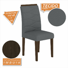 Kit 4 Cadeiras Estofadas Vitória Imbuia/cinza - Móveis Arapon