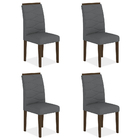 Kit 4 Cadeiras Estofadas Vitória Imbuia/cinza - Móveis Arapon