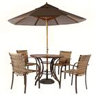 Kit 4 Cadeiras Fibra  E Mesa  E  Marrom