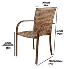 Kit 4 Cadeiras Fibra  Mesa   Marrom
