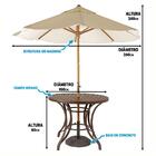 Kit 4 Cadeiras Fibra  Tabaco E Mesa  Marrom  Bege