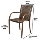 Kit 4 Cadeiras Fibra  Tabaco E Mesa  Marrom E  Bege