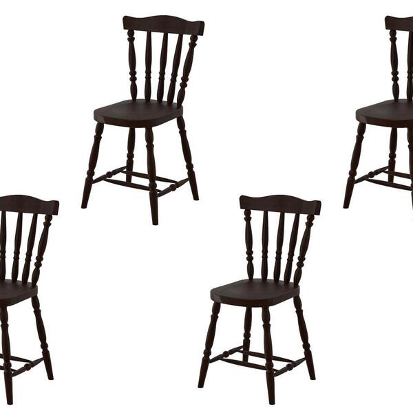 Kit 4 Cadeiras Foz Maciça Castanho Acetinado - Piratini