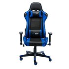 Kit 4 Cadeiras Gamer Giratória Em Couro One Shot Preto/azul