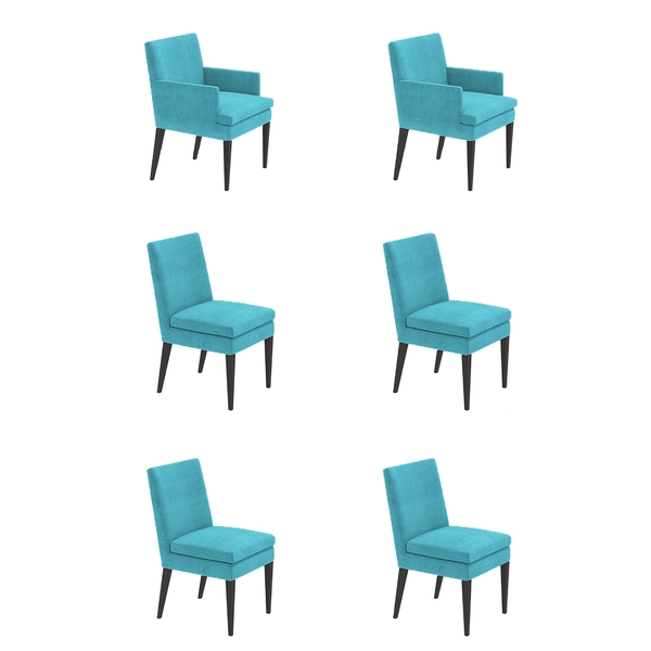 Kit 4 Cadeiras Germany + 2 Germany Retro Suede Azul Turquesa