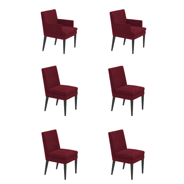 Kit 4 Cadeiras Germany + 2 Germany Retro Suede Vinho