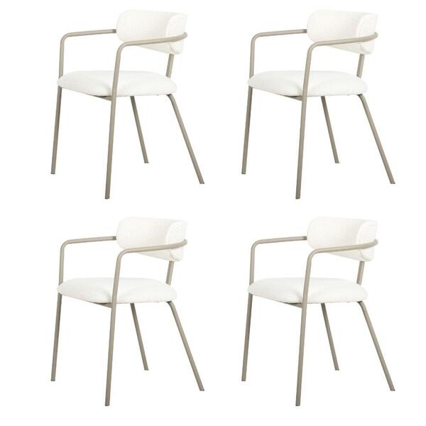 Kit 4 Cadeiras Girona Com Braços Fratini Encosto Assento Teci