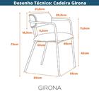 Kit 4 Cadeiras Girona Com Braços Fratini Encosto Assento Teci