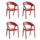 Kit 4 Cadeiras Glass Plus Kappesberg Vermelho