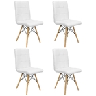 Kit 4 Cadeiras Gomos Eiffel Eames Fitz Dublin Estofada Base M