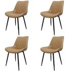 Kit 4 Cadeiras Haifa Lívia Fratini Revestido Em Poliuretano (