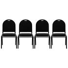 Kit 4 Cadeiras Hoteleiras Auditório Empilhável Linho Z33 Pret