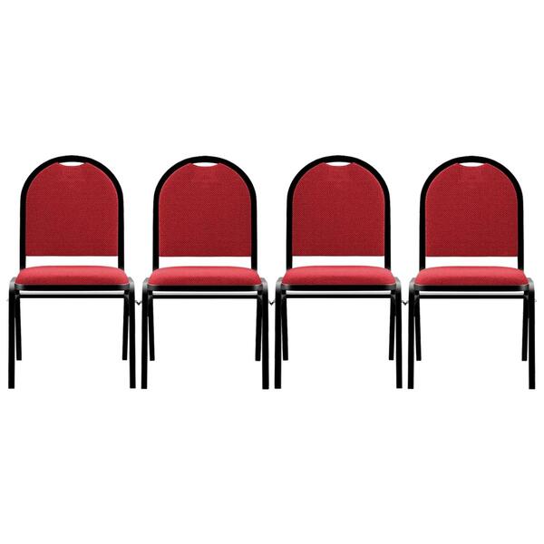 Kit 4 Cadeiras Hoteleiras Auditório Empilhável Linho Z33 Verm
