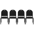 Kit 4 Cadeiras Hoteleiras Auditório Empilhável Sintético Z33