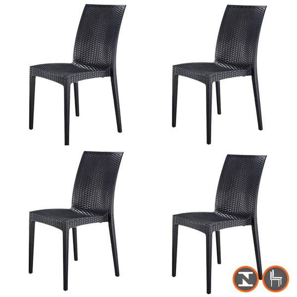 Kit 4 Cadeiras Ibiza Fratini Empilhavel Inmetro Proteção Uv E