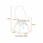 Kit 4 Cadeiras Infantil Eames Polipropileno Base Madeira Eiff