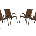 Kit 4 Cadeiras Ipanema Area Externa, Jardim Junco Bronze