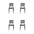 Kit 4 Cadeiras Ipiranga Empilhavel Preto
