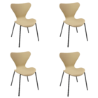 Kit 4 Cadeiras Jacobsen Polipropileno Sala Jantar Base Preta